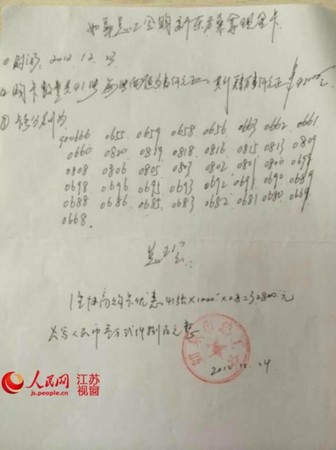 江蘇如皋市總工會內(nèi)部人士提供的部分娛樂休閑中心現(xiàn)金卡購買憑據(jù)。