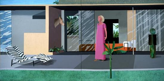 大衛(wèi)·霍克尼，《比佛利山的家庭主婦》（1966-67）。圖片：via Hockneypictures.com