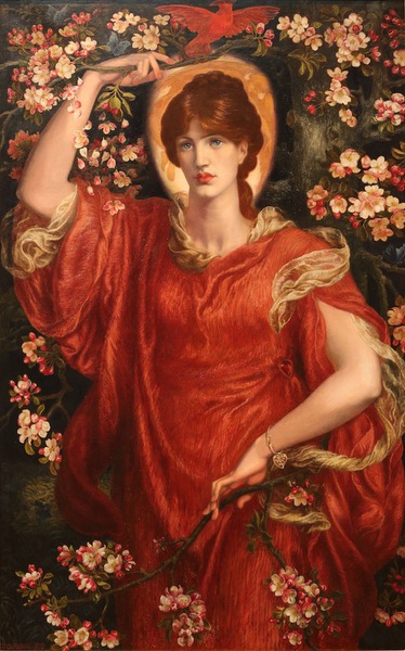 但丁·加百列·羅塞蒂，《菲亞美達(dá)》（1878），布面油畫。（來自安德魯·勞埃德·韋伯收藏基金會）