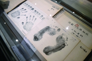 中華指紋博物館里的指紋、掌紋、腳紋資料