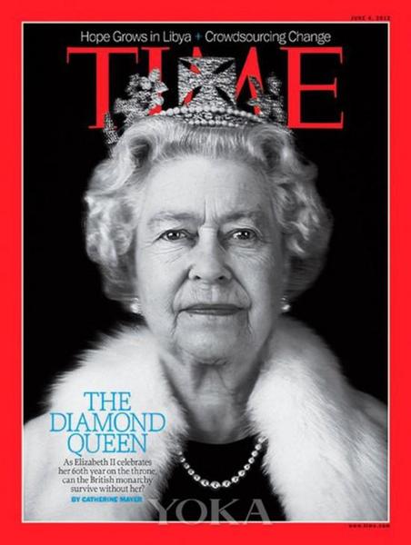 登基60周年之時(shí)，英女王登上《時(shí)代周刊》封面，被稱為“The Diamond Queen（鉆石女王）”。