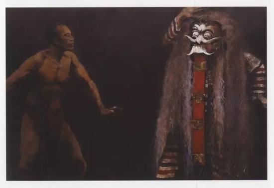 阿末·扎基·安華，《惡神讓特（Rangda）》，1996，亞克力、畫(huà)布，120×181 cm