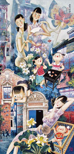 《石庫門情結(jié)》 138x70cm  2008