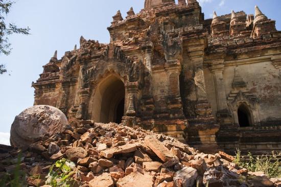 受損的Myauk Guni神廟。圖片：YE AUNG THU AFP Getty Images