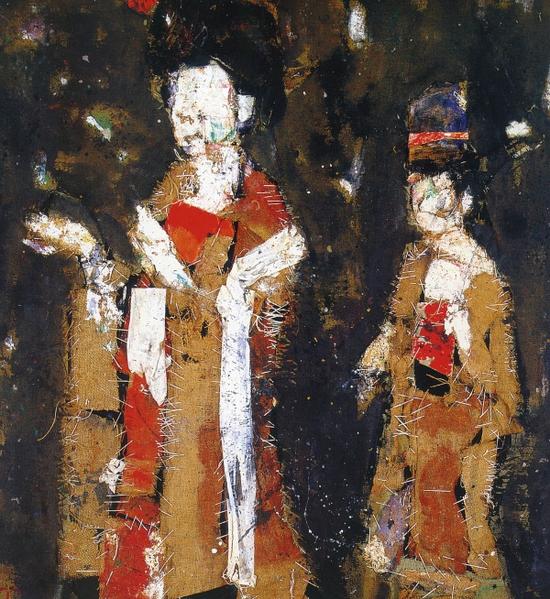 錢培琛作品：《仕女》（1987， 麻布綜合材料）