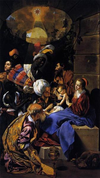 Fray Juan Bautista Maíno，《國(guó)王的崇拜》，1612 – 1614。布面油畫，315 x 174.5厘米。