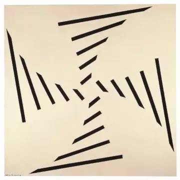 《有形 61號（Concrete 61）》，朱迪思?羅安德（Judith Lauand），木材上合成聚合漆，1957年