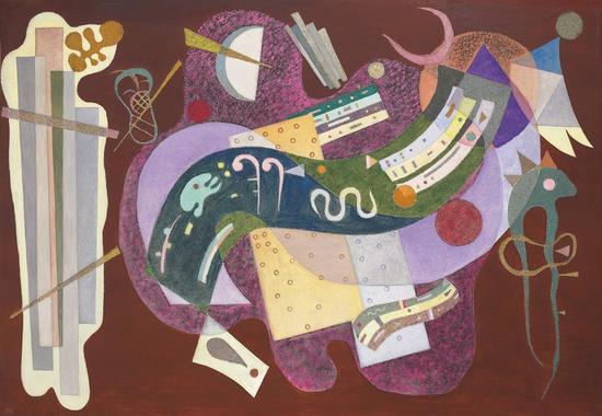 瓦西里·康定斯基， 《Rigide et courbé》（1935）。圖片：Courtesy Christie's Images Ltd.