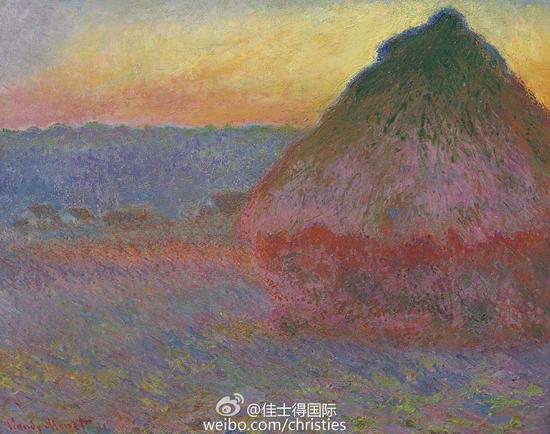 本次拍賣的《干草堆》，圖源@佳士得國(guó)際