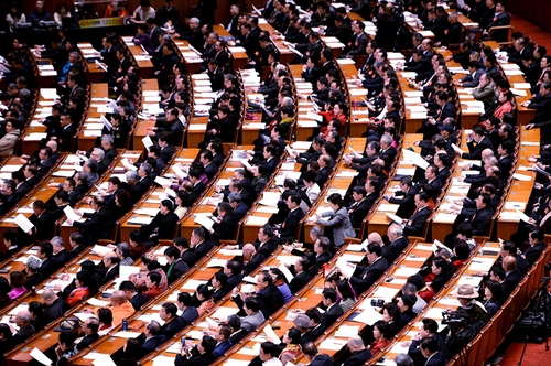 3月3日全國政協(xié)十二屆五次會議在北京人民大會堂開幕。圖為開幕會現(xiàn)場。人民政協(xié)網(wǎng)記者 田福良 攝