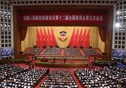 3月10日，全國政協(xié)十二屆五次會議在北京人民大會堂舉行第三次全體會議。新華社記者 張鐸攝