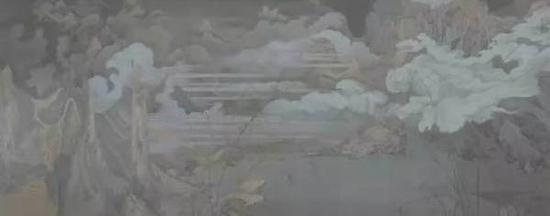 郝量，《瀟湘八景—寰宇》，絹本水墨，387 × 184 cm，2016