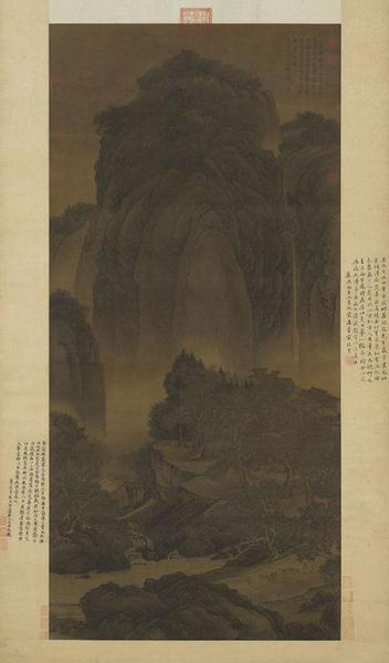 （傳）宋 范寬 行旅圖 軸 155.3x74.4cm，疑為清代王翚仿本