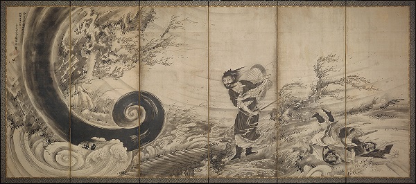《風(fēng)仙圖屏風(fēng)》江戶時(shí)代（1764年）曾我蕭白