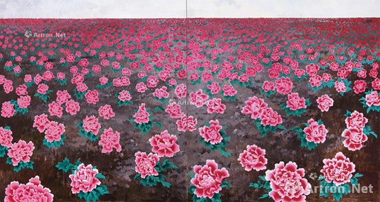 王音《花》系列最大尺幅（225×420cm）作品在2017北京匡時(shí)春拍成交價(jià)230萬(wàn)元，為王音目前的拍賣紀(jì)錄
