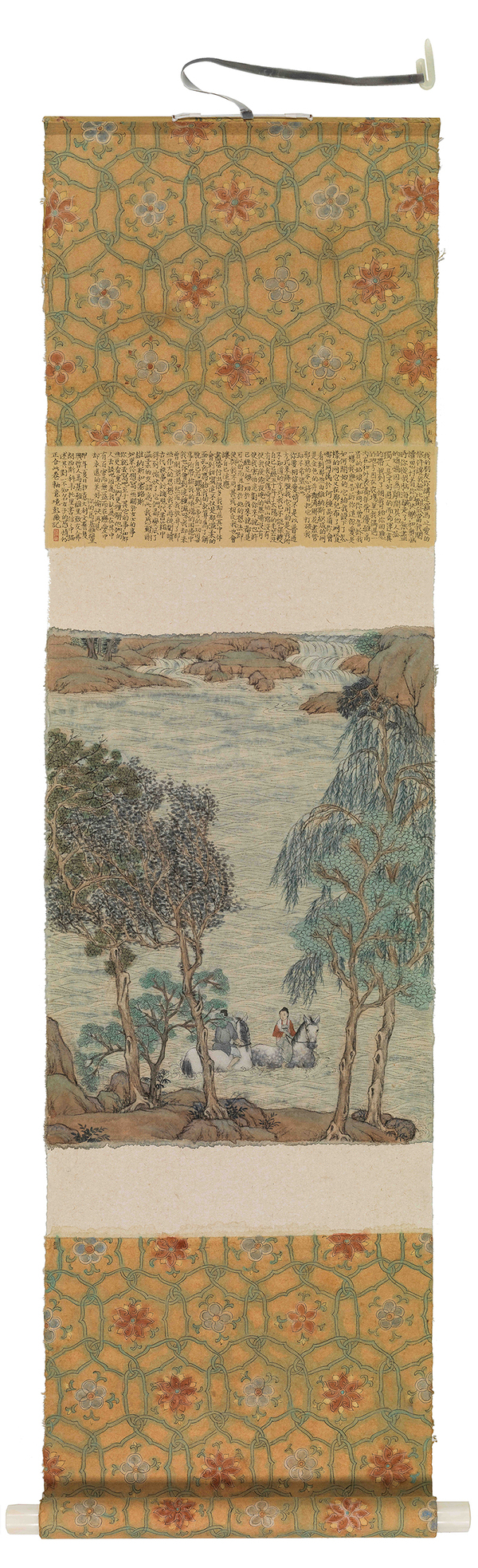 彭薇 《溪岸微風(fēng)》卷軸- 宣紙水墨  139×38cm  2014   Peng Wei，Letters From A Distance，Ink and wash on paper，139×38cm ，2014