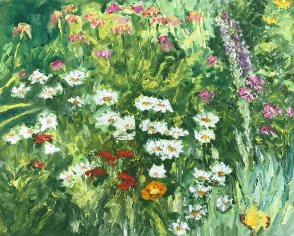 Dorothy Knowles，Daisies ，                 Oil on canvas  ，61x76cm， 2002 多蘿西·諾爾斯 《雛菊》油畫  61x76cm 2002