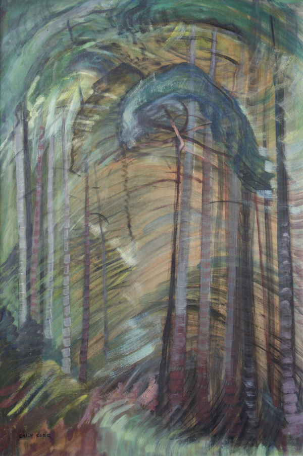 Emily carr，Sunshine，Oil on paper on canvas  ，96.5x61cm ，1938埃米莉·卡爾 《陽光》油畫 96.5x61cm 1938