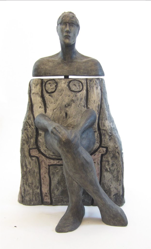 Frances Semple ，Cwen，Poymer and gypsum，61x34x38cm  弗朗西絲·森普爾 《歐文》石膏和聚合物  61x34x38cm