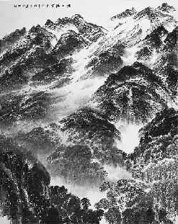 嶺上游云，中國(guó)畫，許欽松，2011年