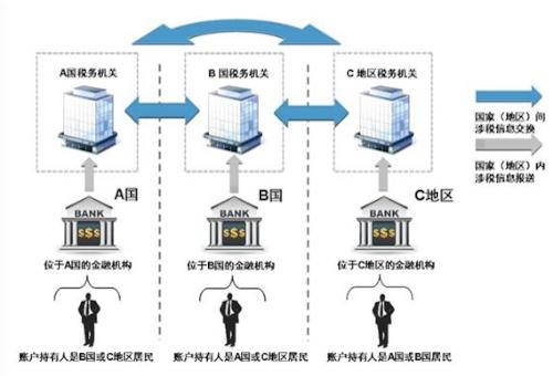 圖注：金融賬戶(hù)涉稅信息自動(dòng)交換的具體過(guò)程示意圖。圖片來(lái)源：國(guó)家稅務(wù)總局官網(wǎng)