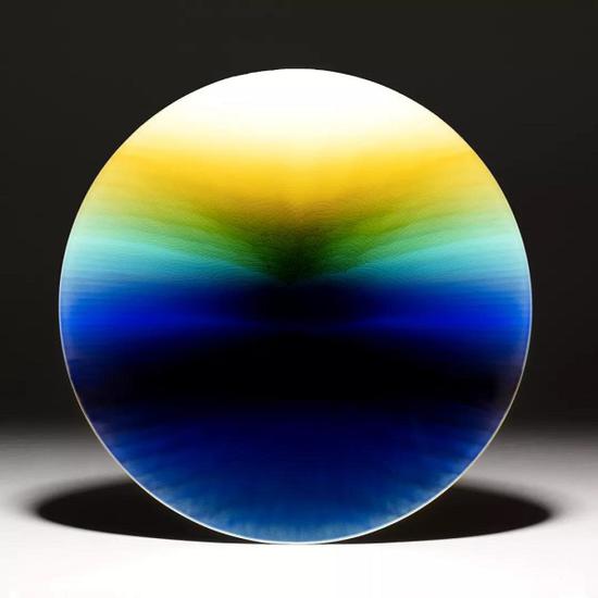 彩釉瓷盤，德田八十吉 三代 (Tokuda Yasokichi III，1933–2009), 1992年