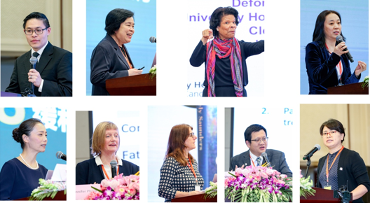 上排演講嘉賓從左至右依次為：Wai Kit David, Hui、趙可式、Deforia Lorraine Lane、唐麗麗