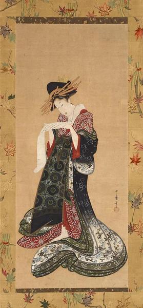 《藝妓讀信》，喜多川歌麿（1753?1806），紙本設色，約1805?6年