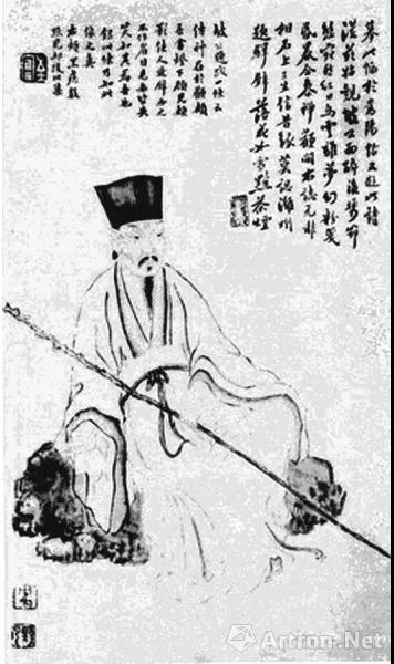 翁方綱摹臨《東坡先生小像》，現(xiàn)藏臺(tái)灣“國(guó)立中央圖書(shū)館”