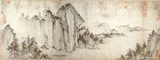 《赤壁圖》（金）武元直 縱50.8厘米，橫136.4厘米 紙本水墨 臺北故宮博物院