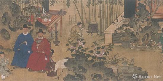 呂紀、呂文英繪《竹園壽集圖》局部 故宮博物院藏