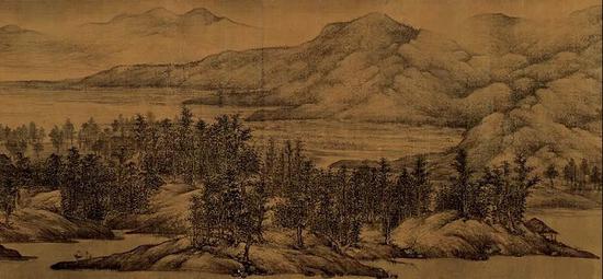 《夏景山口待渡圖》卷局部，遼寧省博物館藏