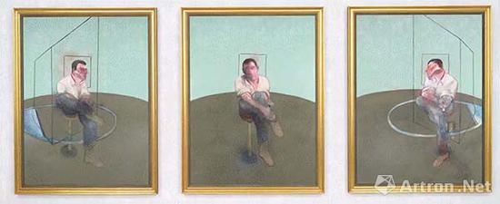 ▲培根三聯(lián)畫(huà)《Studies for a portrait of John Edwards》
