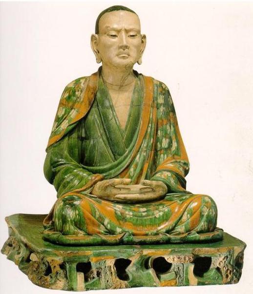 三彩羅漢塑像 遼/金？納爾遜——阿特金斯博物館藏