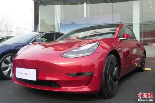 特斯拉Model 3。張旭 攝