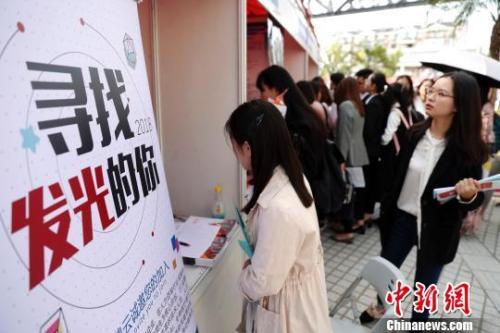招聘會(huì)資料圖。湯彥俊 攝