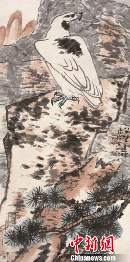 李苦禪的中國畫《白鷹》，中國國家畫院藏 主辦方供圖