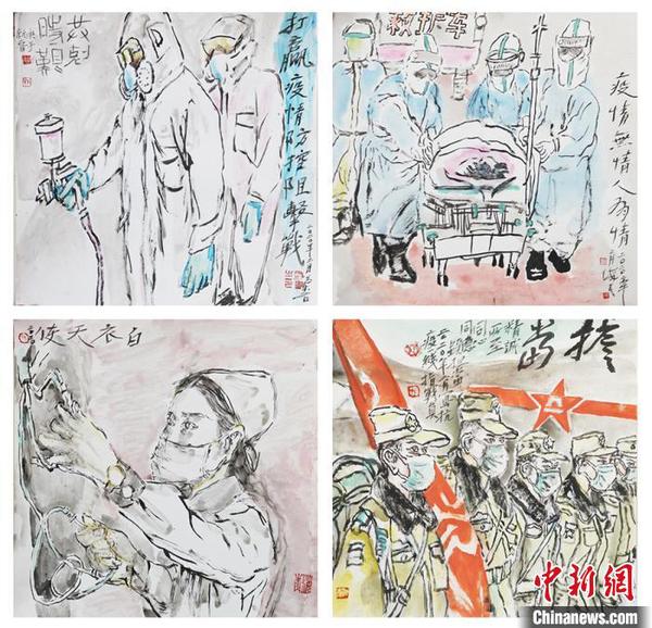 孫海青《擔當》組畫。太原美術(shù)館供圖
