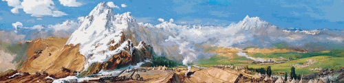 通向?yàn)豸斈君R（油畫(huà)）100×400cm-1954年-艾中信--中國(guó)美術(shù)館藏